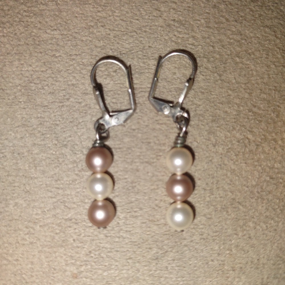 Faux Pearl Dangle Earrings